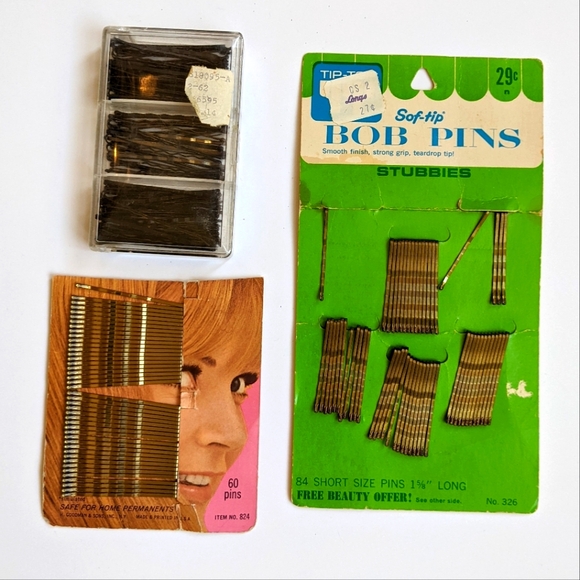 Vintage Soft‎ Tip Bobby Pins - Solo, Goody & Tip Top Brands - Picture 1 of 7